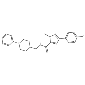 3-(4-fluorophenyl)-1-methyl-N-((1-(pyridin-3-yl)piperidin-4-yl)methyl)-1H-pyrazole-5-carboxamide结构式