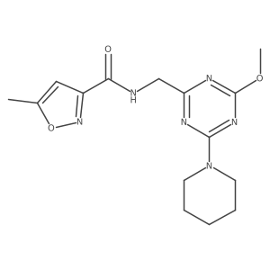 N-((4-methoxy-6-(piperidin-1-yl)-1,3,5-triazin-2-yl)methyl)-5-methylisoxazole-3-carboxamide Structure