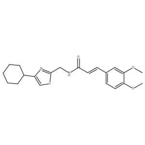 (E)-N-((4-cyclohexylthiazol-2-yl)methyl)-3-(3,4-dimethoxyphenyl)acrylamide Structure
