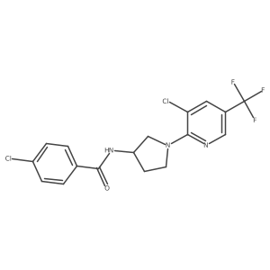 4-Chloro-N-[1-[3-chloro-5-(trifluoromethyl)pyridin-2-yl]pyrrolidin-3-yl]benzamide结构式