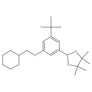 3-(Tetrahydropyran-2-yl)methoxy-5-trifluoromethylphenylboronic acid, pinacol ester Structure
