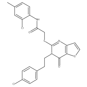 N-(2-chloro-4-methylphenyl)-2-({3-[2-(4-chlorophenyl)ethyl]-4-oxo-3H,4H-thieno[3,2-d]pyrimidin-2-yl}sulfanyl)acetamide结构式