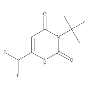3-Tert-butyl-6-(difluoromethyl)-1,2,3,4-tetrahydropyrimidine-2,4-dione结构式