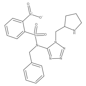 N-benzyl-2-nitro-N-(1-{[(2S)-pyrrolidin-2-yl]methyl}-1H-1,2,3,4-tetrazol-5-yl)benzene-1-sulfonamide Structure