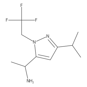 (1S)-1-[3-(propan-2-yl)-1-(2,2,2-trifluoroethyl)-1H-pyrazol-5-yl]ethan-1-amine结构式