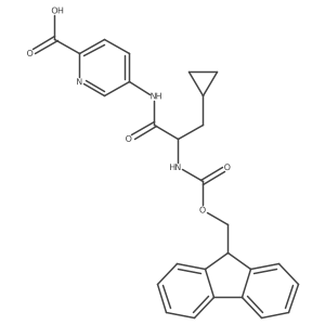 5-[(2S)-3-cyclopropyl-2-({[(9H-fluoren-9-yl)methoxy]carbonyl}amino)propanamido]pyridine-2-carboxylic acid结构式
