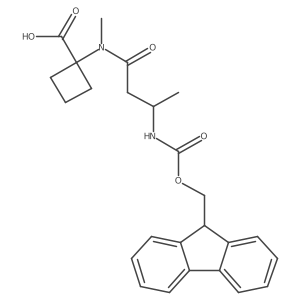 1-[(3R)-3-({[(9H-fluoren-9-yl)methoxy]carbonyl}amino)-N-methylbutanamido]cyclobutane-1-carboxylic acid Structure
