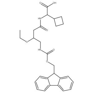2-cyclobutyl-2-[3-ethoxy-4-({[(9H-fluoren-9-yl)methoxy]carbonyl}amino)butanamido]acetic acid Structure