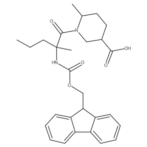 1-[2-({[(9H-fluoren-9-yl)methoxy]carbonyl}amino)-2-methylpentanoyl]-6-methylpiperidine-3-carboxylic acid Structure