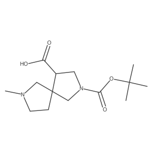 7-Methyl-2-[(2-methylpropan-2-yl)oxycarbonyl]-2,7-diazaspiro[4.4]nonane-4-carboxylic acid结构式