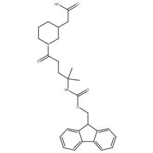 2-{1-[4-({[(9H-fluoren-9-yl)methoxy]carbonyl}amino)-4-methylpentanoyl]piperidin-3-yl}acetic acid Structure
