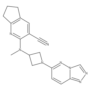 2-[methyl(1-{[1,2,4]triazolo[4,3-b]pyridazin-6-yl}azetidin-3-yl)amino]-5H,6H,7H-cyclopenta[b]pyridine-3-carbonitrile Structure