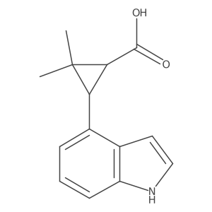 rac-(1R,3R)-3-(1H-indol-4-yl)-2,2-dimethylcyclopropane-1-carboxylic acid Structure