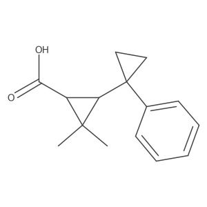 rac-(1R,3R)-2,2-dimethyl-3-(1-phenylcyclopropyl)cyclopropane-1-carboxylic acid Structure