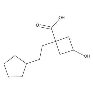 1-(2-Cyclopentylethyl)-3-hydroxycyclobutane-1-carboxylic acid结构式