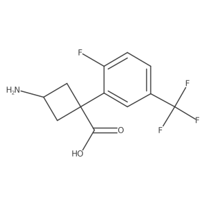 3-Amino-1-[2-fluoro-5-(trifluoromethyl)phenyl]cyclobutane-1-carboxylic acid结构式