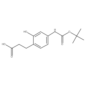 3-(4-{[(Tert-butoxy)carbonyl]amino}-2-hydroxyphenyl)propanoic acid结构式