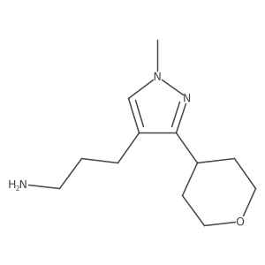 3-[1-methyl-3-(oxan-4-yl)-1H-pyrazol-4-yl]propan-1-amine结构式