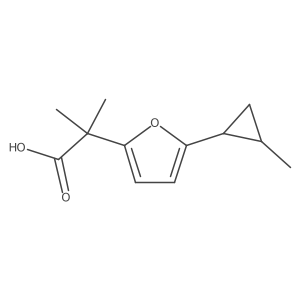 2-Methyl-2-[5-(2-methylcyclopropyl)furan-2-yl]propanoic acid Structure