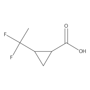 2-(1,1-Difluoroethyl)cyclopropanecarboxylic acid结构式