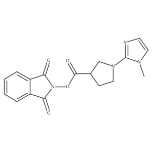 1,3-dioxo-2,3-dihydro-1H-isoindol-2-yl 1-(1-methyl-1H-imidazol-2-yl)pyrrolidine-3-carboxylate结构式