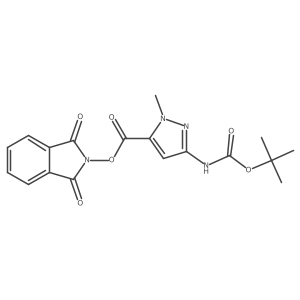 1,3-dioxo-2,3-dihydro-1H-isoindol-2-yl 3-{[(tert-butoxy)carbonyl]amino}-1-methyl-1H-pyrazole-5-carboxylate结构式