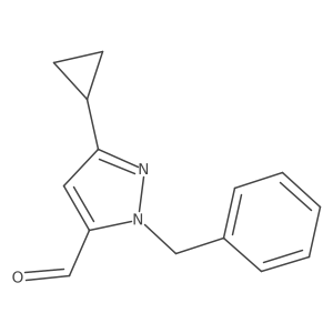 1-Benzyl-3-cyclopropyl-1H-pyrazole-5-carbaldehyde结构式