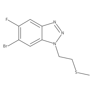 6-bromo-5-fluoro-1-[2-(methylsulfanyl)ethyl]-1H-1,2,3-benzotriazole Structure