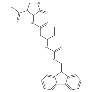 4-[(3R)-3-({[(9H-fluoren-9-yl)methoxy]carbonyl}amino)pentanamido]-5-oxopyrrolidine-3-carboxylic acid结构式
