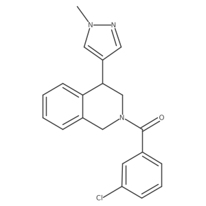 (3-chlorophenyl)(4-(1-methyl-1H-pyrazol-4-yl)-3,4-dihydroisoquinolin-2(1H)-yl)methanone Structure