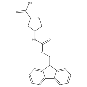 rac-(2R,4R)-4-({[(9H-fluoren-9-yl)methoxy]carbonyl}amino)thiolane-2-carboxylic acid结构式