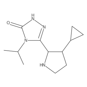 3-(3-cyclopropylpyrrolidin-2-yl)-4-(propan-2-yl)-4,5-dihydro-1H-1,2,4-triazol-5-one Structure