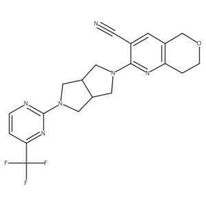 2-{5-[4-(trifluoromethyl)pyrimidin-2-yl]-octahydropyrrolo[3,4-c]pyrrol-2-yl}-5H,7H,8H-pyrano[4,3-b]pyridine-3-carbonitrile结构式