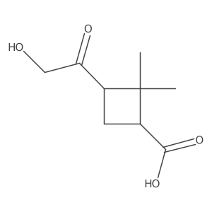 3-(2-Hydroxyacetyl)-2,2-dimethylcyclobutanecarboxylic acid结构式