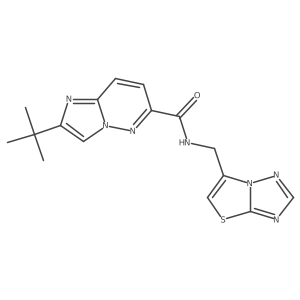 2-tert-butyl-N-({[1,2,4]triazolo[3,2-b][1,3]thiazol-6-yl}methyl)imidazo[1,2-b]pyridazine-6-carboxamide结构式