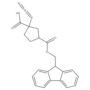 3-azido-1-{[(9H-fluoren-9-yl)methoxy]carbonyl}pyrrolidine-3-carboxylic acid Structure