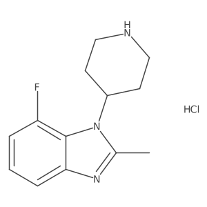 7-fluoro-2-methyl-1-(piperidin-4-yl)-1H-1,3-benzodiazole hydrochloride结构式