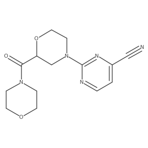 2-[2-(Morpholine-4-carbonyl)morpholin-4-yl]pyrimidine-4-carbonitrile结构式
