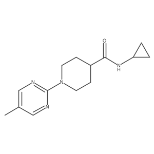 N-cyclopropyl-1-(5-methylpyrimidin-2-yl)piperidine-4-carboxamide结构式