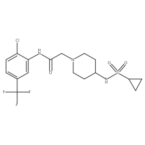 N-[2-chloro-5-(trifluoromethyl)phenyl]-2-(4-cyclopropanesulfonamidopiperidin-1-yl)acetamide结构式