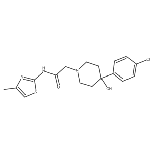 2-[4-(4-chlorophenyl)-4-hydroxypiperidin-1-yl]-N-(4-methyl-1,3-thiazol-2-yl)acetamide Structure