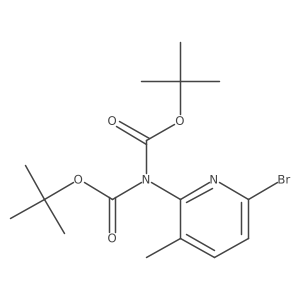 2-[N,N-Bis(tert-butoxycarbonyl)amino]-6-bromo-3-methylpyridine结构式