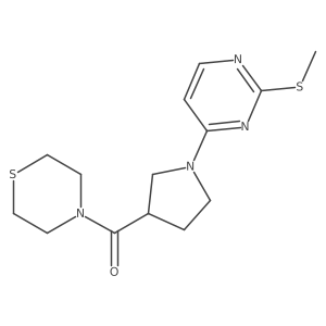 4-{1-[2-(Methylsulfanyl)pyrimidin-4-yl]pyrrolidine-3-carbonyl}thiomorpholine结构式