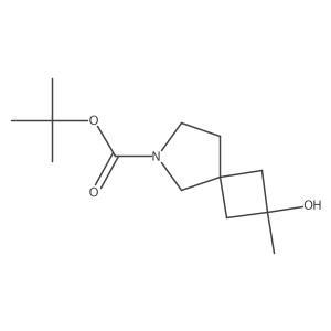 tert-Butyl 2-hydroxy-2-methyl-6-azaspiro[3.4]octane-6-carboxylate结构式