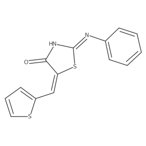 (5Z)-2-(phenylamino)-5-(thiophen-2-ylmethylidene)-1,3-thiazol-4(5H)-one Structure