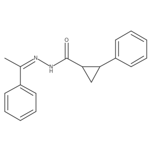 Trans-2-phenyl-cyclopropanecarboxylic acid (1-phenyl-ethylidene)-hydrazide Structure