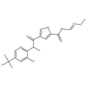 4-(2-(3-Chloro-5-(trifluoromethyl)-2-pyridinyl)propanoyl)-N-((methoxyimino)methyl)-1H-pyrrole-2-carboxamide结构式