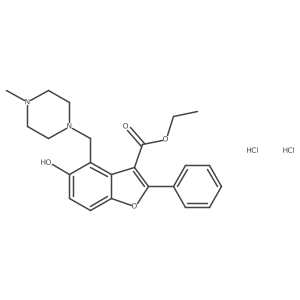 ethyl 5-hydroxy-4-[(4-methylpiperazin-1-yl)methyl]-2-phenyl-benzofuran-3-carboxylate;dihydrochloride Structure