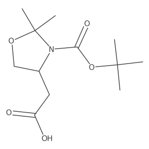 (S)-3-Boc-2,2-dimethyloxazolidine-4-acetic Acid结构式
