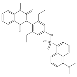 N-[4-(1,4-Dihydro-1-methyl-2,4-dioxo-3(2H)-quinazolinyl)-3,5-diethylphenyl]-5-(dimethylamino)-1-naphthalenesulfonamide结构式
